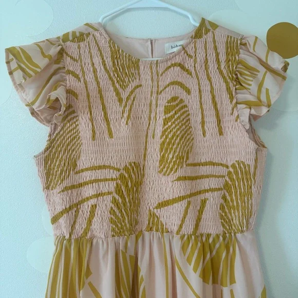 böhme Yellow and Cream Midi Dress with Shell Print - Picture 5 of 13